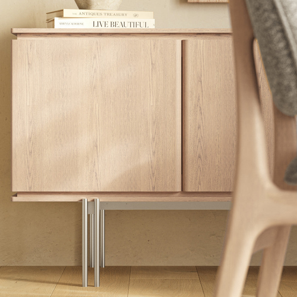 Modern Brazilian Marrocos Buffet Nevoa Frame Titanium Legs
