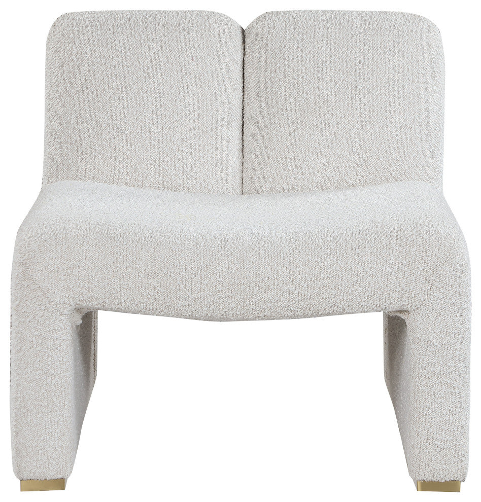 Alta Boucle Fabric Upholstered Accent Chair, Cream
