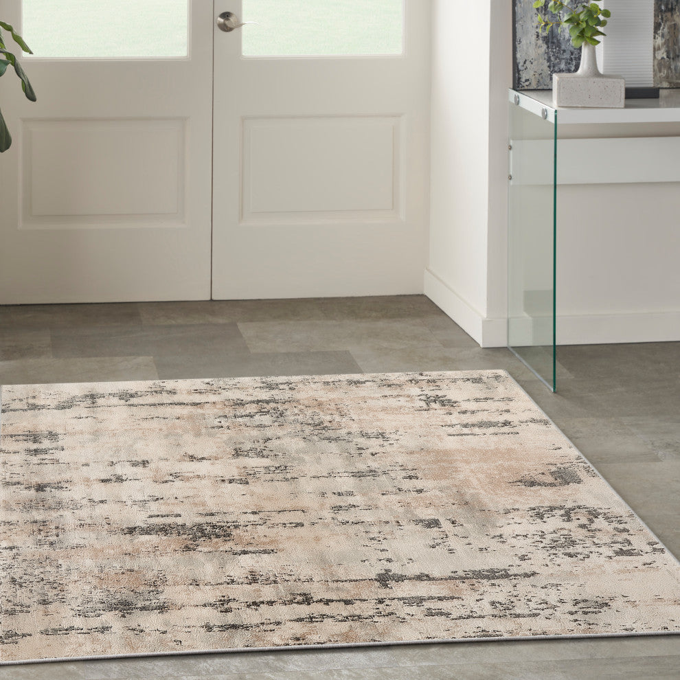 Nourison Quarry 4' x Square Beige Grey Modern Indoor Rug