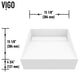 VIGO Starr 15"L x 15"W x 5"H Matte Stone Square Bathroom Vessel Sink