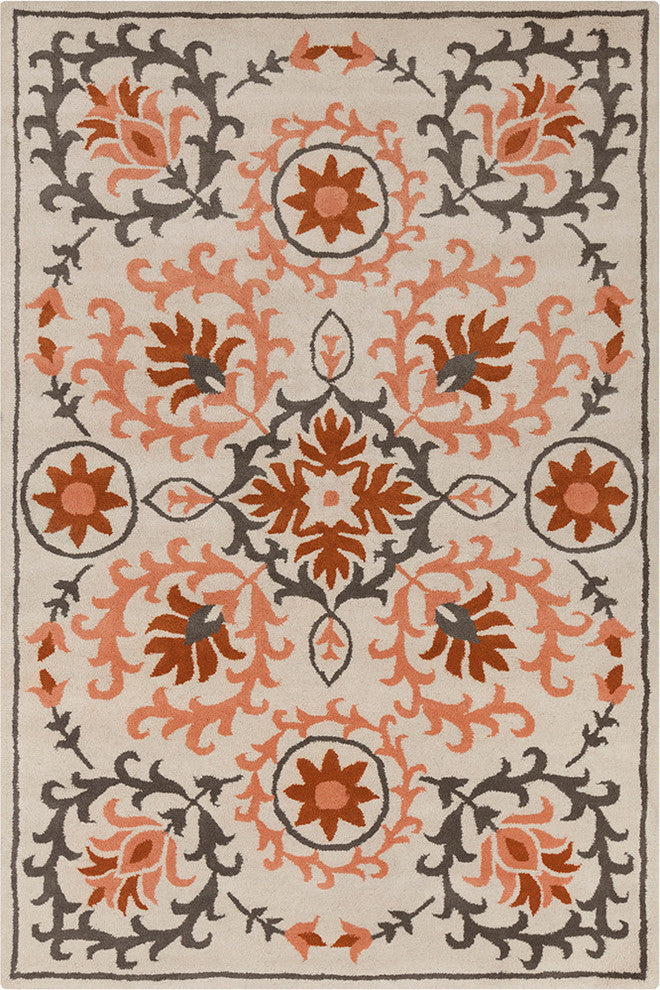 Allie Floral Contemporary Area Rug, 8'x10'