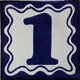 Blue Talavera Tile, Set of 3, Number One
