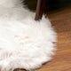 Plush and Soft Faux Sheepskin Fur Shag Area Rug, White, 2' X 4' Sheespkin