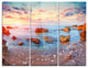 "Mediterranean Sea Sunrise" Photography Metal Wall Art, 3 Panels, 36"x28"
