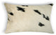 Natural Torino Cowhide Pillow 12"x20", White and Black