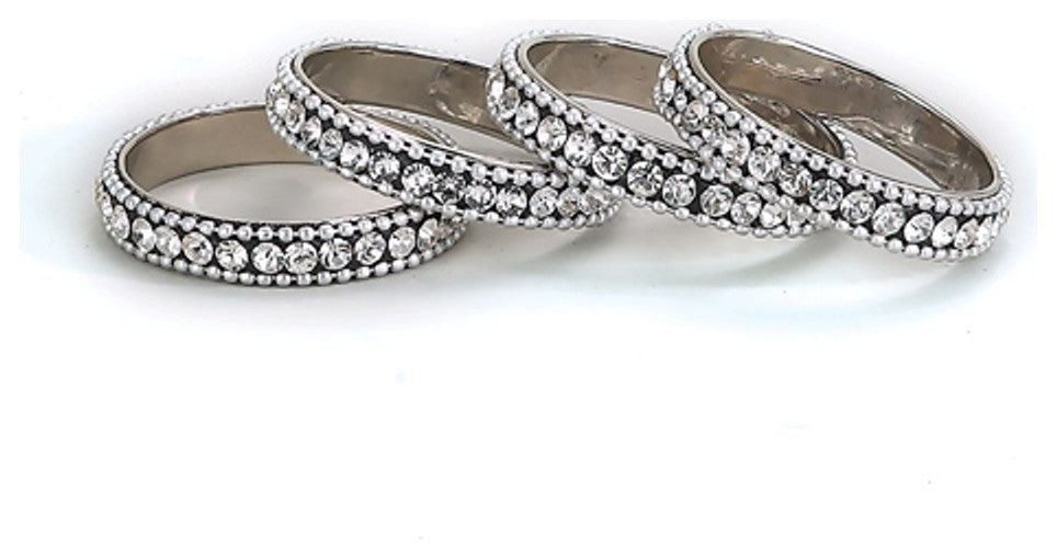 Elegance Chatons Napkin Rings, Set of 4