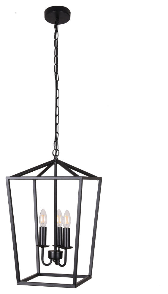 JL Styles Inc Black 3-Light Lantern Pendant