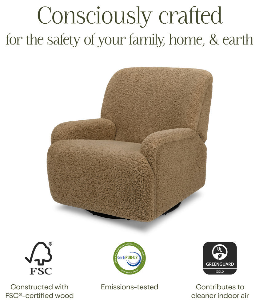 Winslow Extra Wide Recliner and Swivel Glider, Cortado Shearling