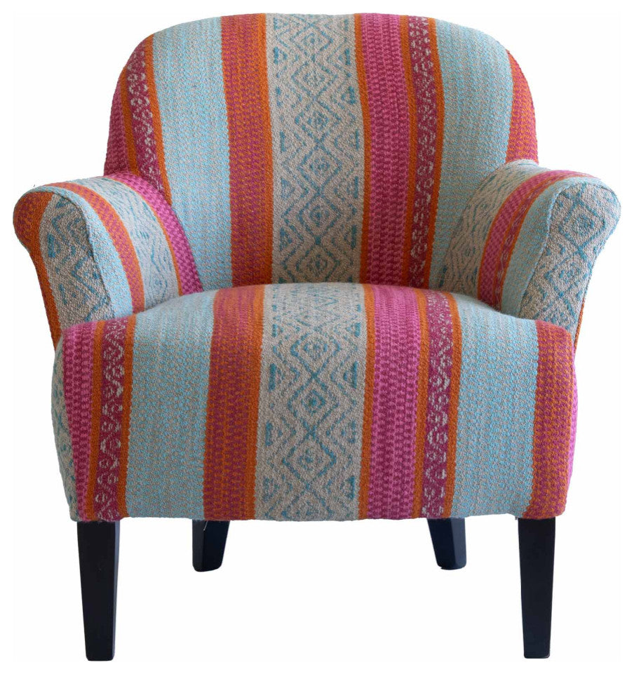 Rolled Arm Lounge Chair, Andrew Martin Victoria, Blue