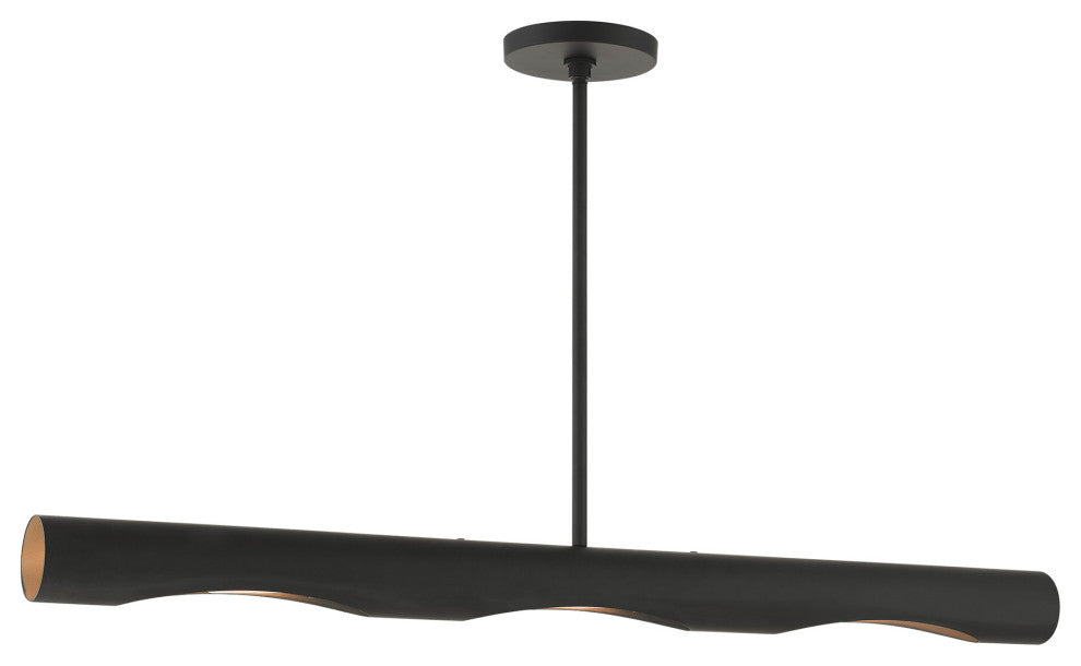 Black Contemporary, Minimal, Industrial, Urban, Sleek Linear Chandelier