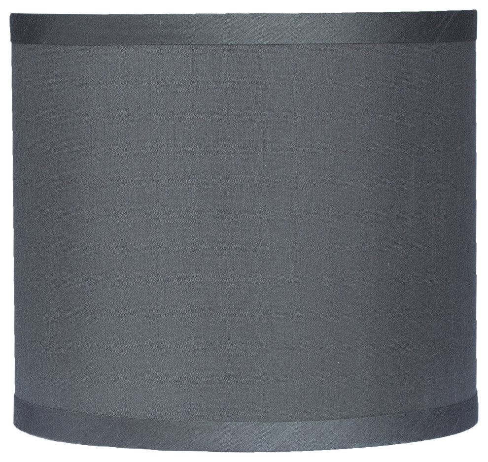 Classic Drum Faux Silk Lamp Shade, Gray, 8"