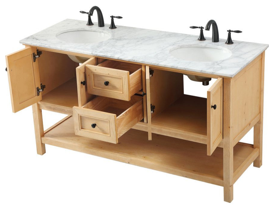 Home Living 22" Transitional Natural Wood-Light Bathroom Vanity