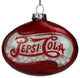 3" Red Pepsi Cola Disc Shaped Snow Filled Decorative Glass Christmas Ornament