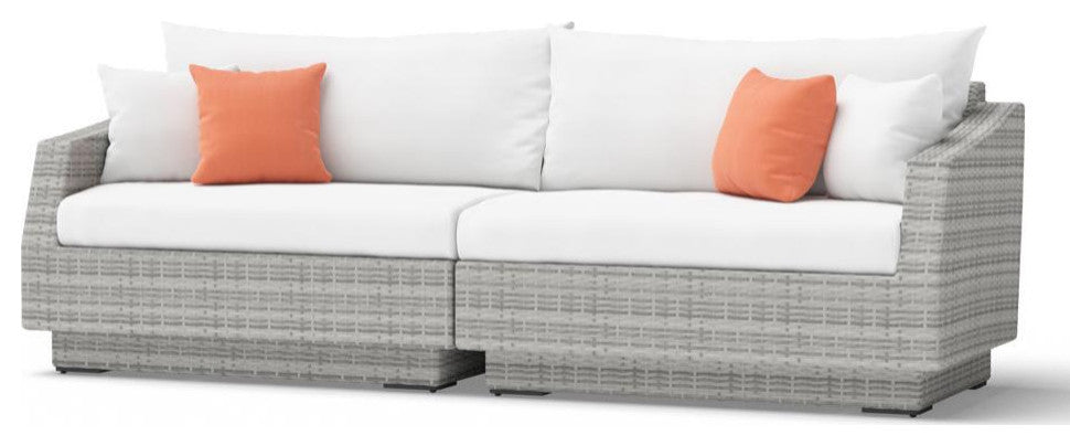 Cannes 4 Piece Sunbrella Corner Sectional Set, Cast Coral