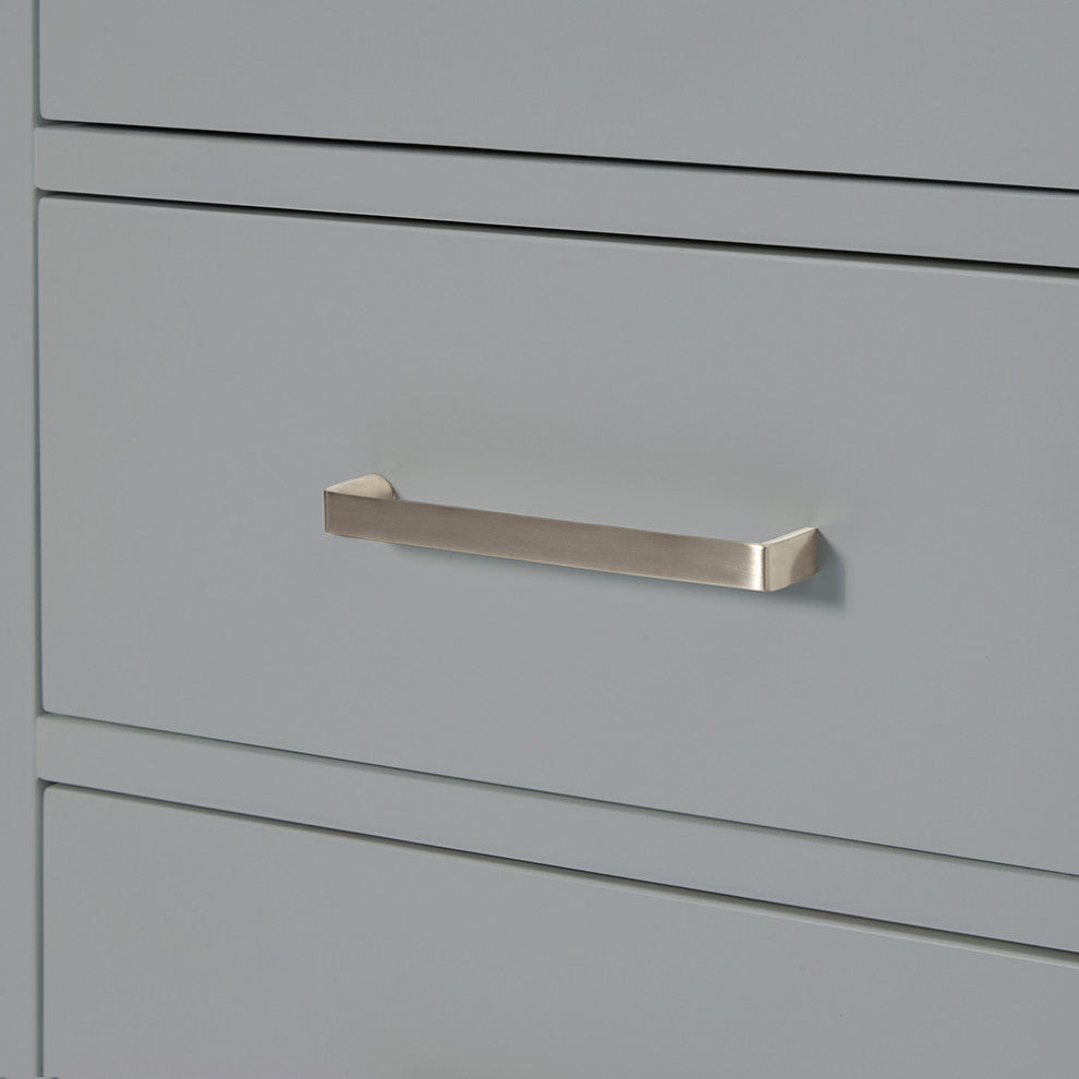 ARIEL Cambridge 73" Double Oval Sink Bathroom Vanity Grey with Quartz Top