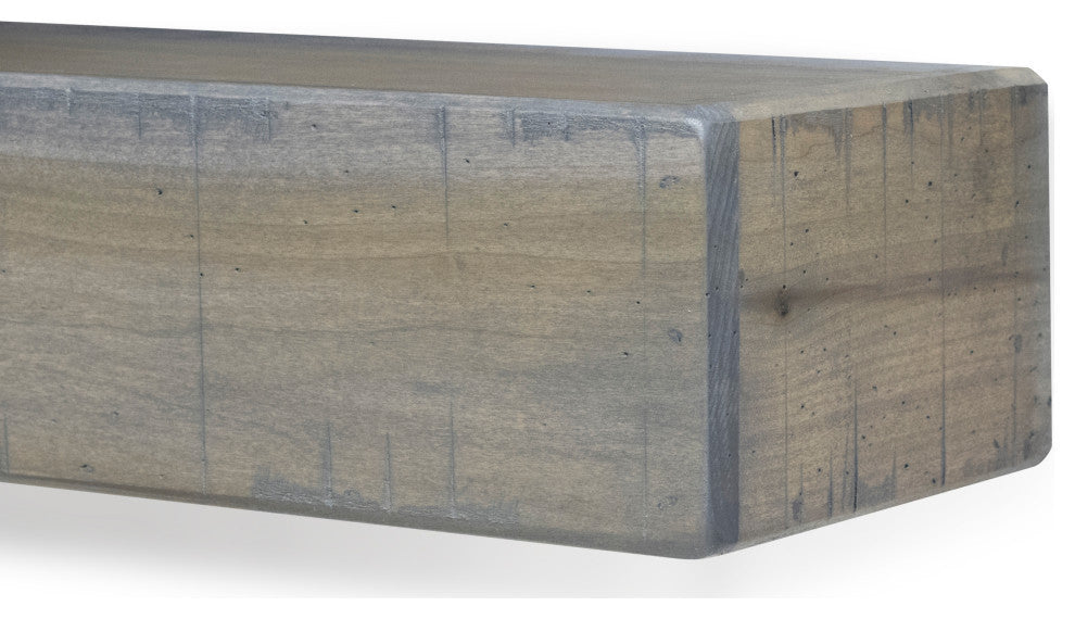 Rustic Fireplace Mantel, Ash Gray, 60" L X 5.5" H X 6.25" D
