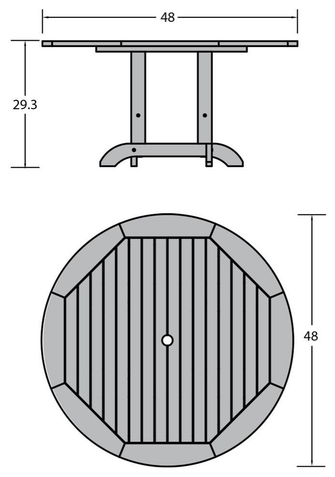 Sequoia 48" Round Dining Table, Harbor Gray