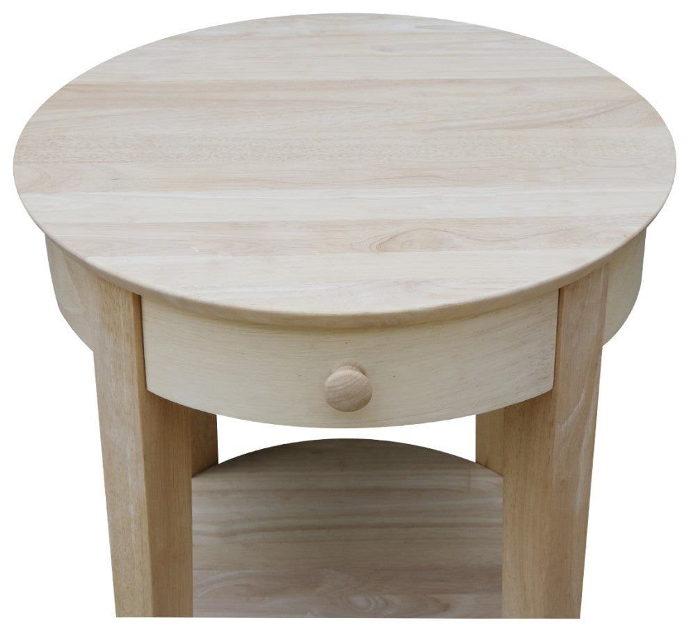 International Concepts Solid Wood Philips End Table, Unfinished