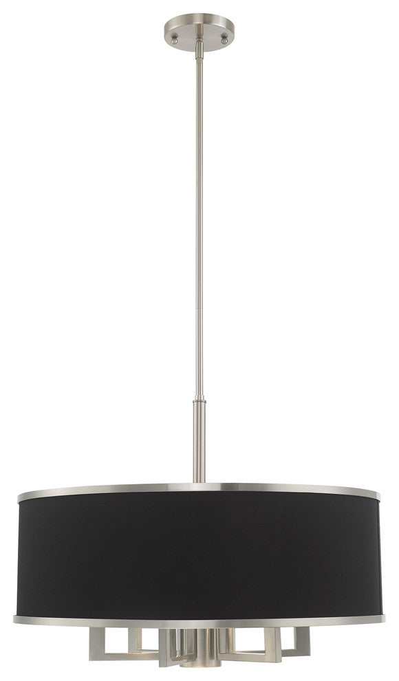 Livex Lighting Brushed Nickel 6 + 1 * Light Pendant Chandelier