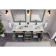 Vanity With Mirror, Sconce and Faucet Included, Pewter Green, 72"