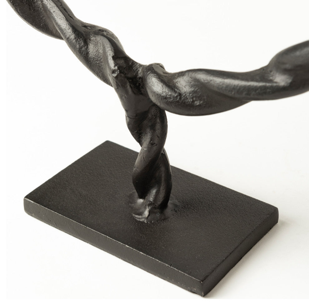 Rizwan, Small, Black Aluminum Braided Circular Object