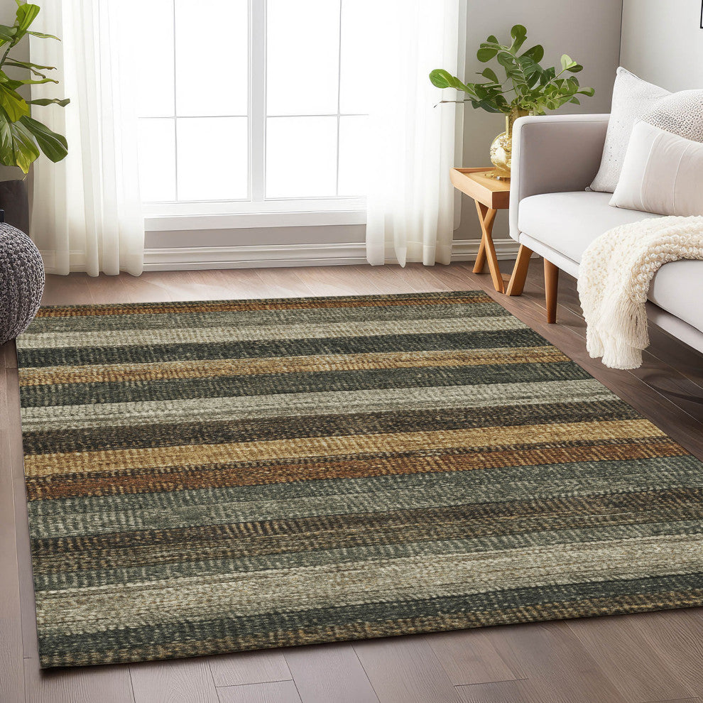 Machine Washable Indoor/Outdoor Chantille ACN1865 Khaki 8' x 10' Rug