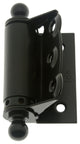 Half Surface Spring Screen Door Hinges, Ball Finials, Matte Black, Pair