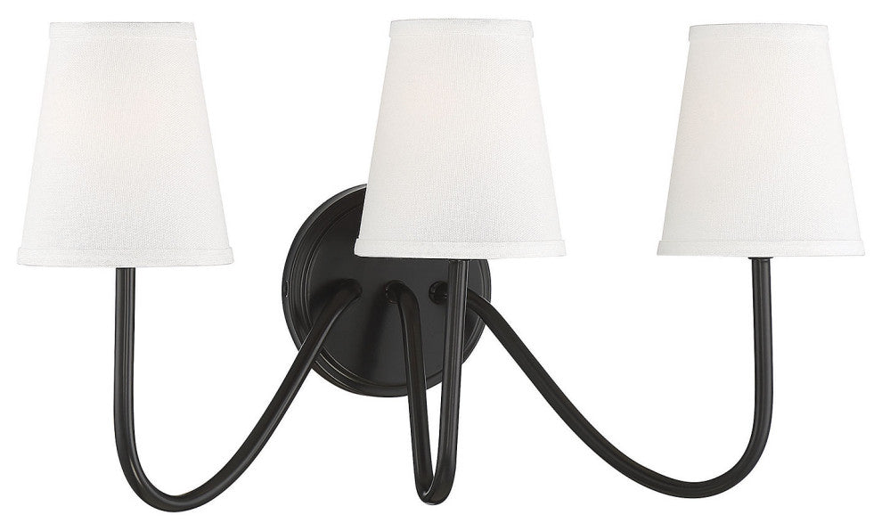 3-Light Wall Sconce, Natural Brass, Oil Rubbed Bronze