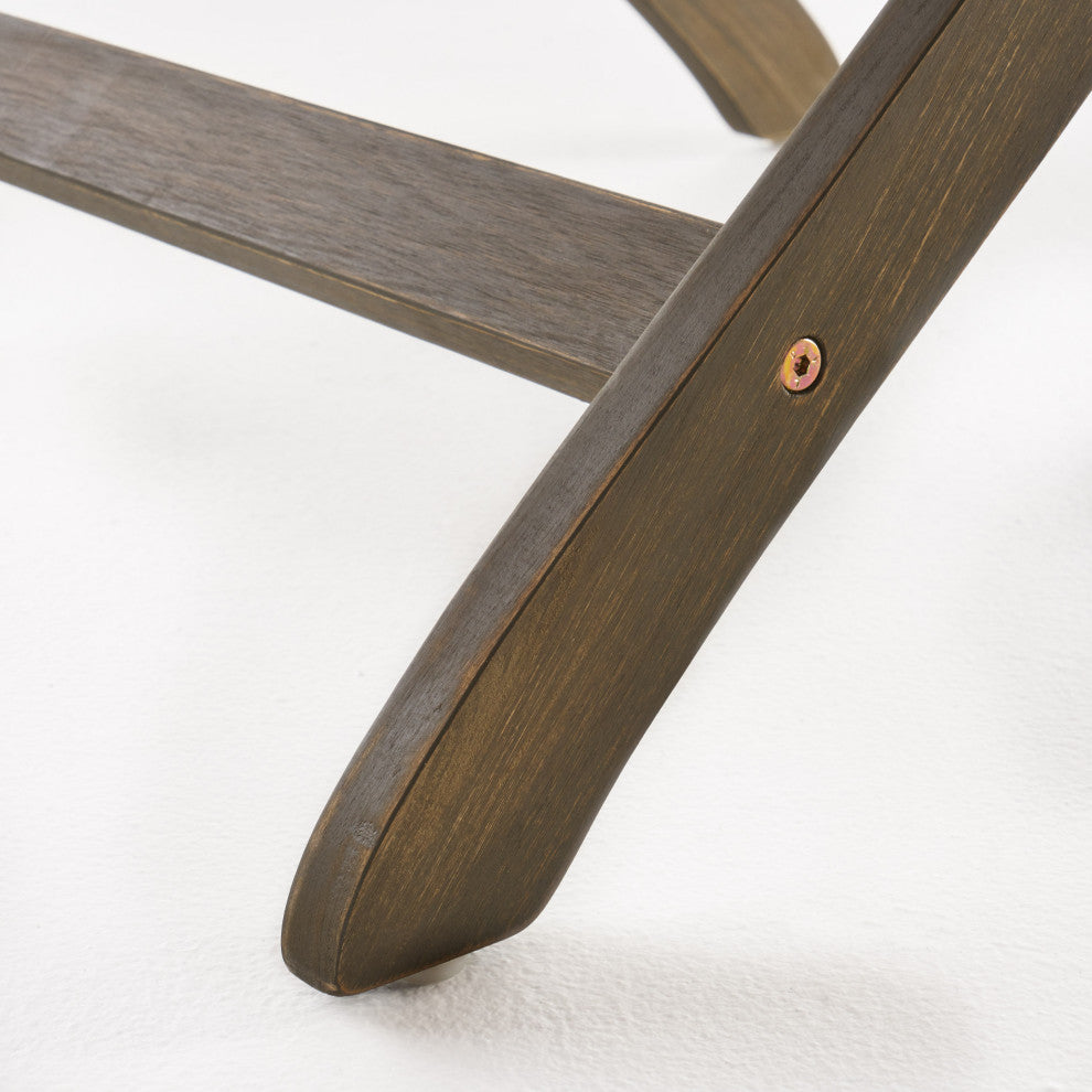 GDF Studio Versaille Outdoor Foldable Acacia Wood Bistro Table, Gray