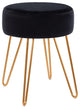 Golden Hairpin Legs Vanity Stool, Black