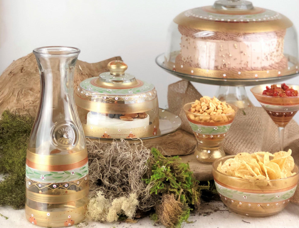 Mosaic Gold Garland Carafe