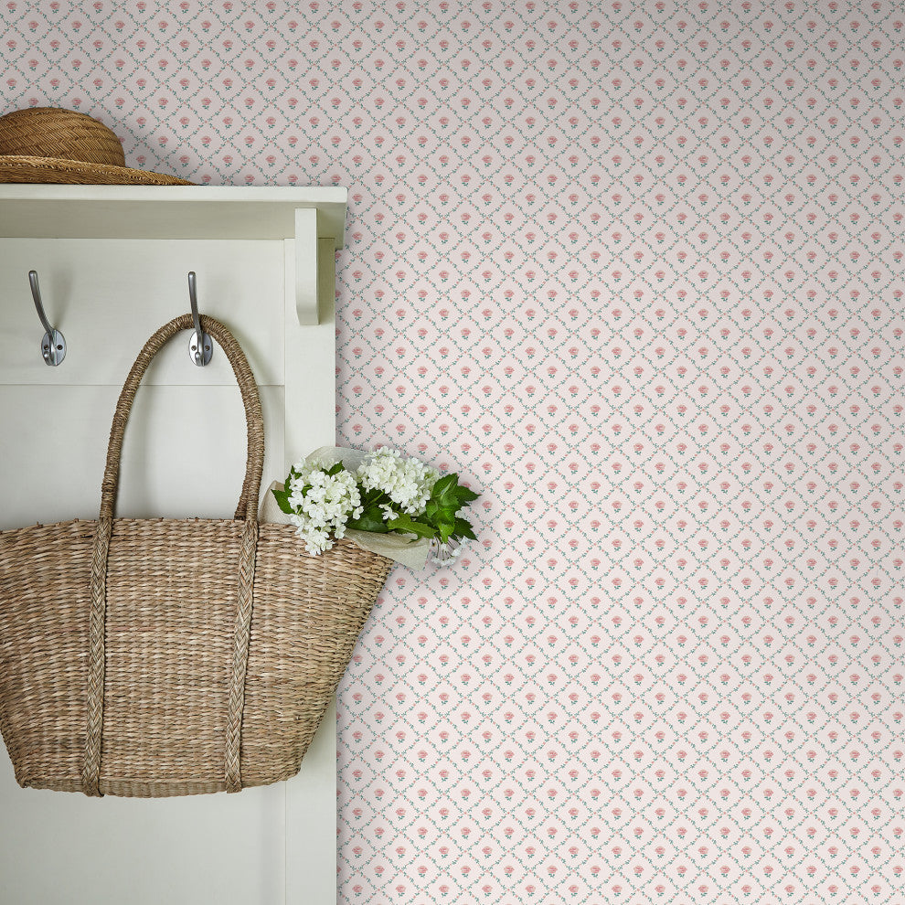 Laura Ashley Kate Wallpaper, Coral Pink