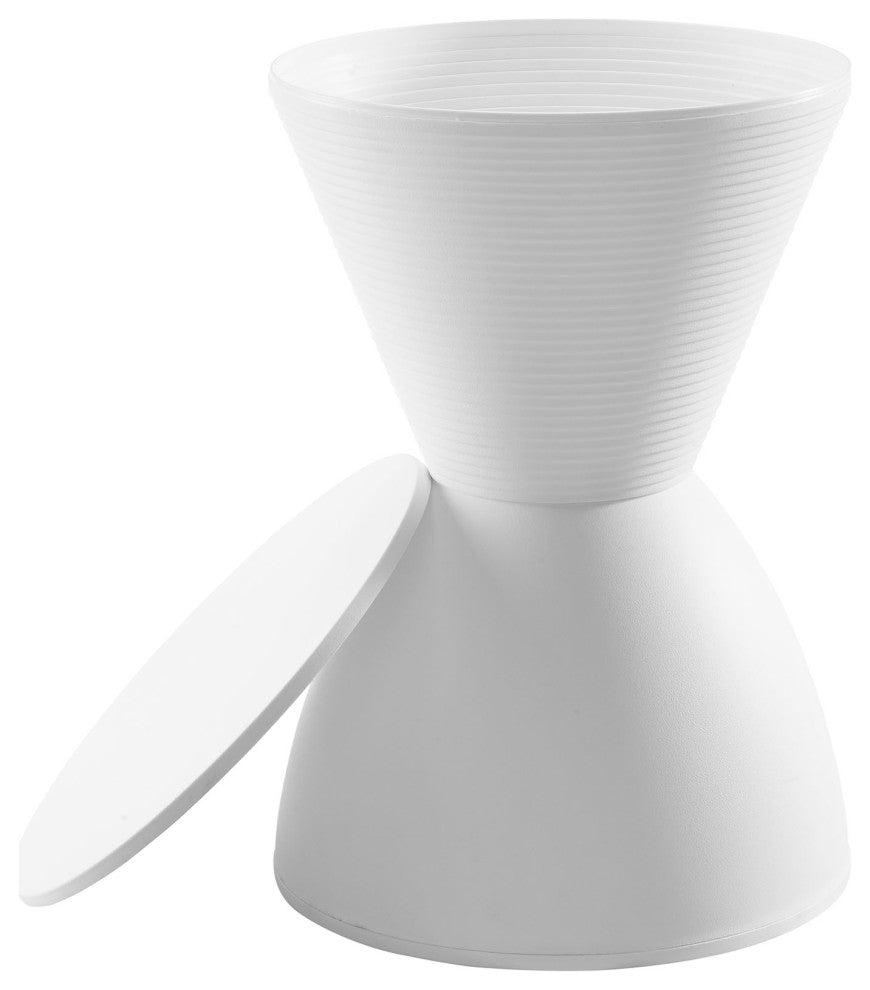 Haste Storage Accent Stool, White