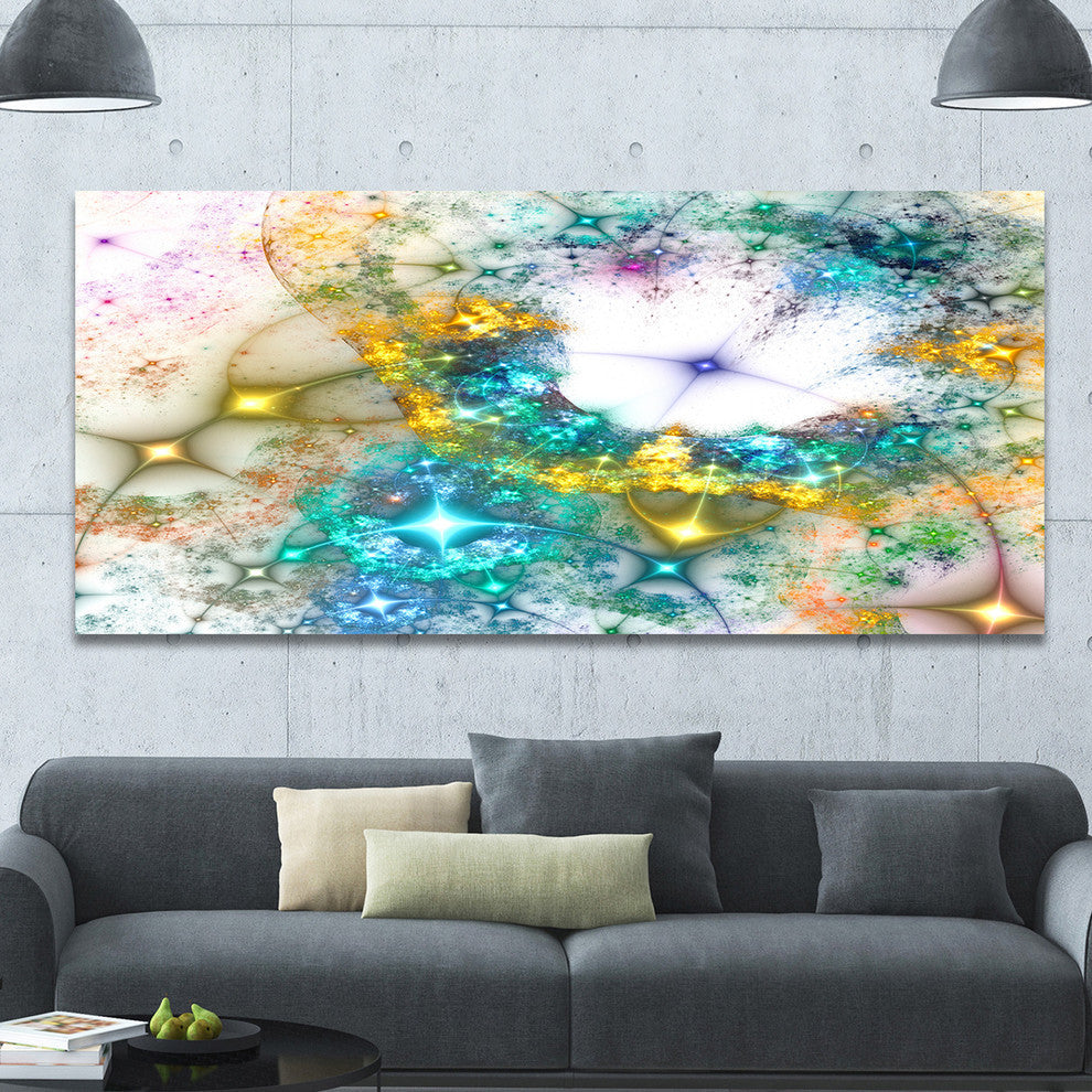 Blue Cosmic Black Hole., Oversized Abstract Canvas Art Print, 60x28