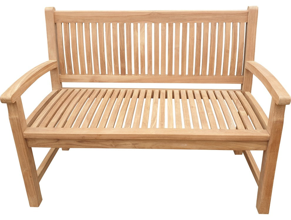 Seven Seas Teak El Mar Outdoor Teak Wood Bench, 4 Foot