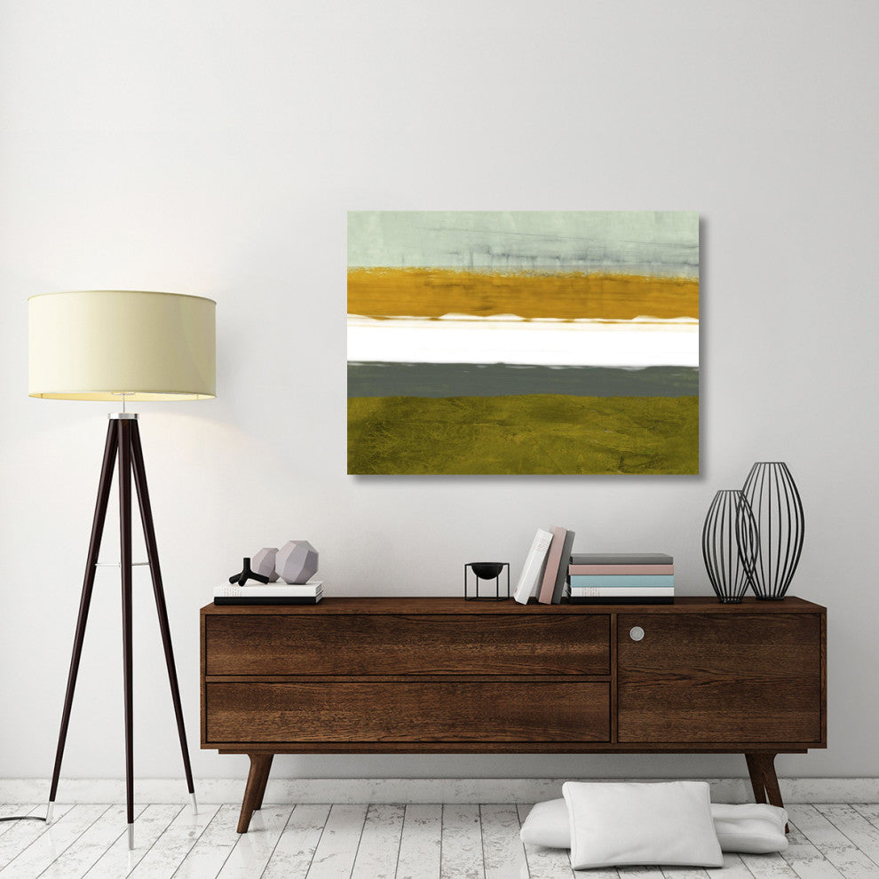 "Abstract Stripe Theme Yellow And White" Fine Art Print