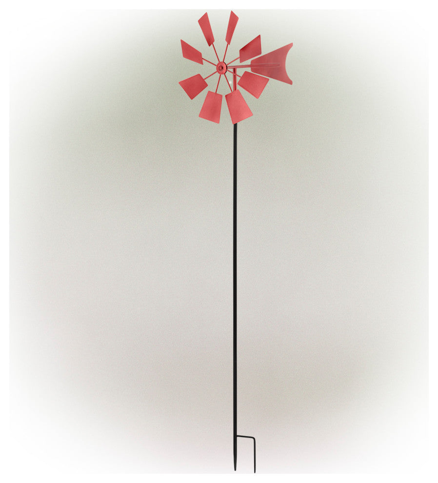 Metal Windmill Stake, Red, 52"