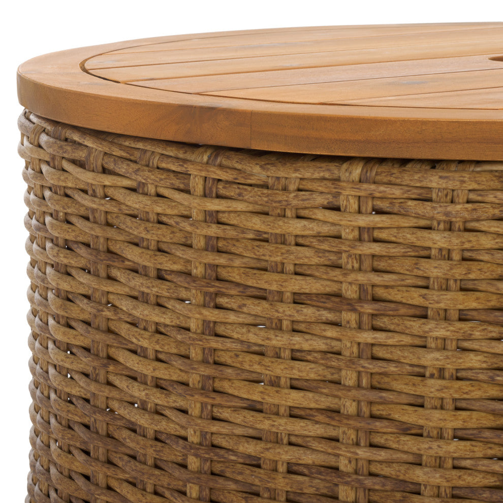 Safavieh Couture Indoor-Outdoor Anguilla Wicker Coffee Table, Natural