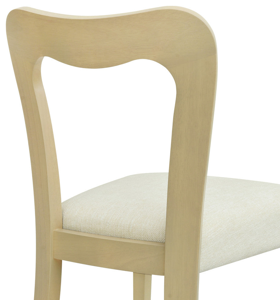 GDF Studio Modern Open Back Dining Chair, Set of 2, Light Ash/Beige