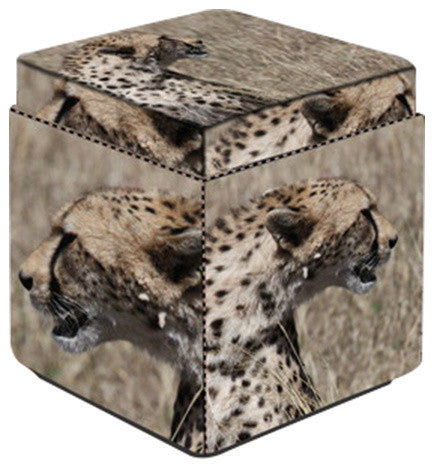 "Cheetah 17" Ottoman, 5-Sided With Storage, Square