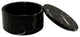 Eirenne Collection Black Zebra Marble 4" Circular Keepsake Box, Black