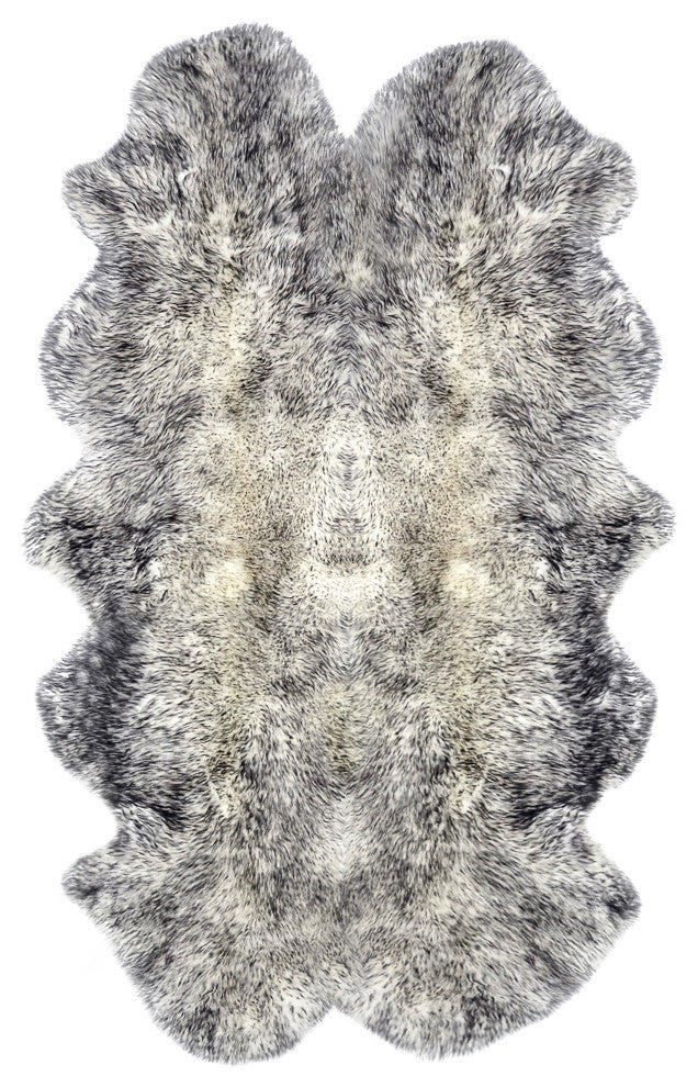 New Zealand Quattro Sheepskin Rug, Gradient Gray, 4'x6'