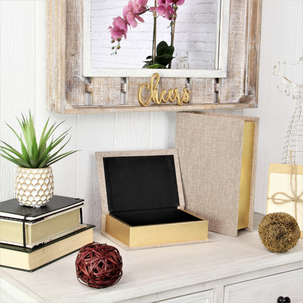 Canter Isle Beige Linen Book Box Set