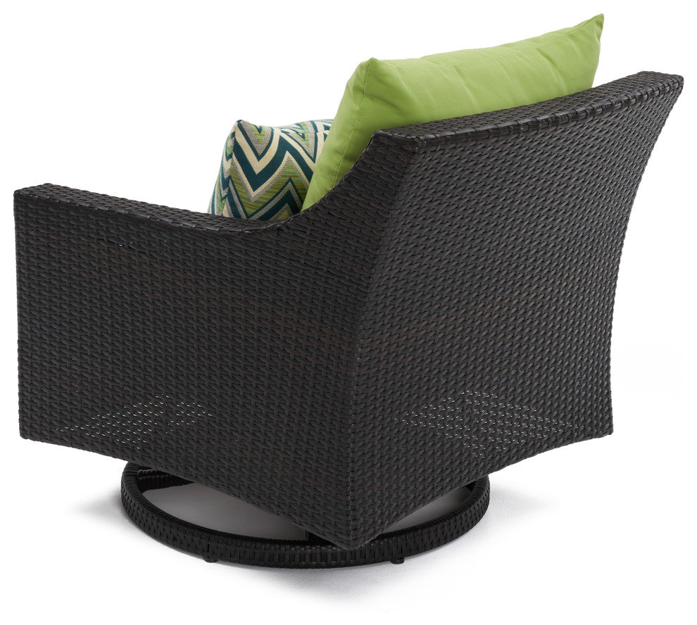 Deco 5 Piece Sunbrella Outdoor Patio Love and Motion Club Fire Set, Ginkgo Green