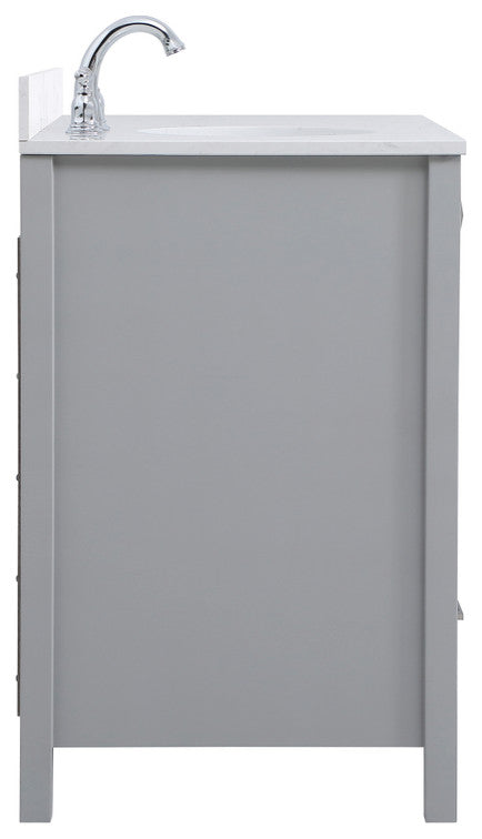 Iris 42" Single Bathroom Vanity, Gray With Backsplash