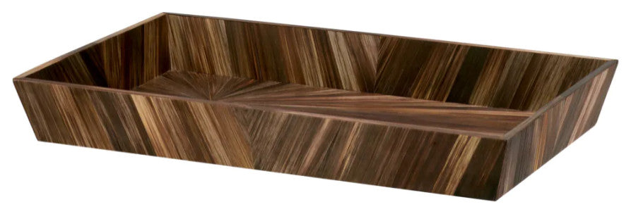 Brown Marquetry Desk Tray, Eichholtz Harvard, Small