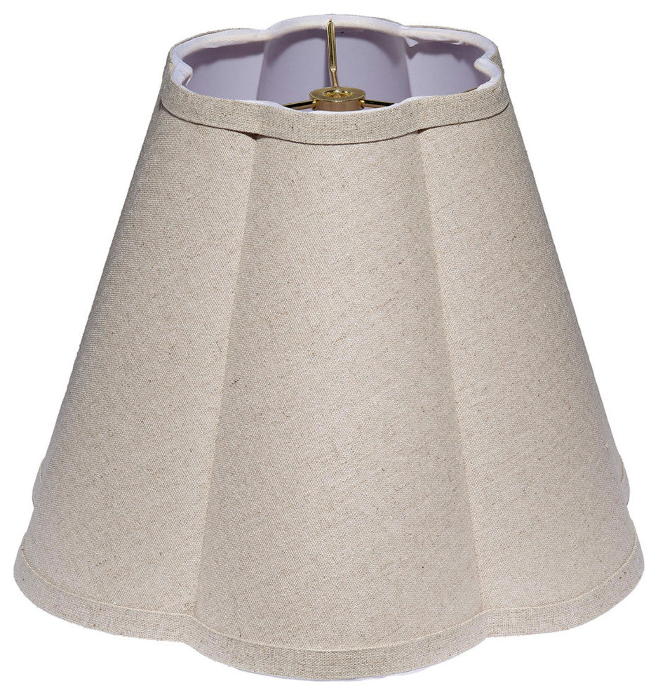 Scalloped Lamp Shade, Natural Linen, Small
