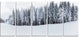 "Black and White Snow-Capped Hills" Landscape Wall Art", 5 Panels, 60"x28"