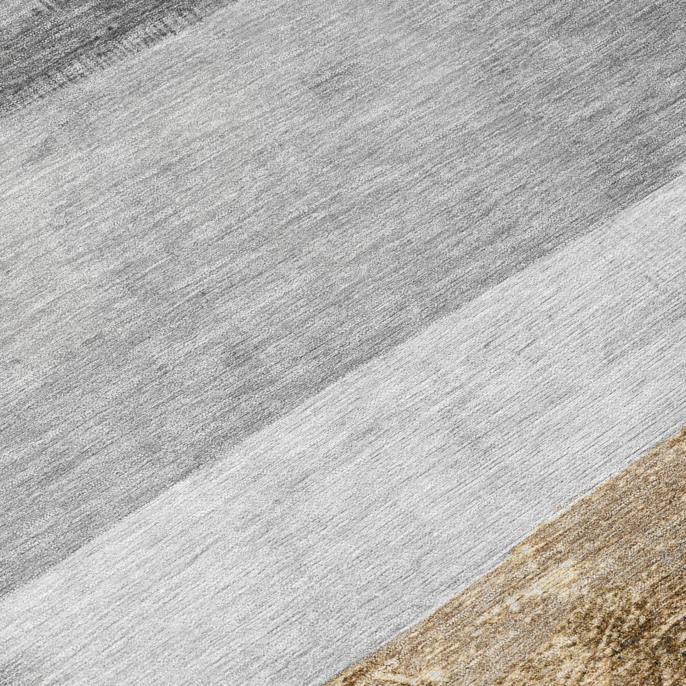 Machine Washable Indoor/Outdoor Chantille ACN1883 Gold 9' x 12' Rug