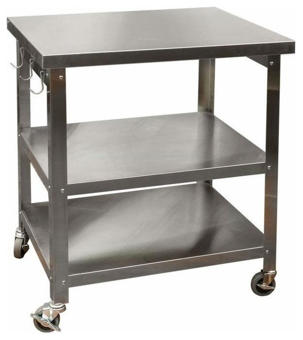 27" Cocina Kitchen Cart With Stainless Steel Top